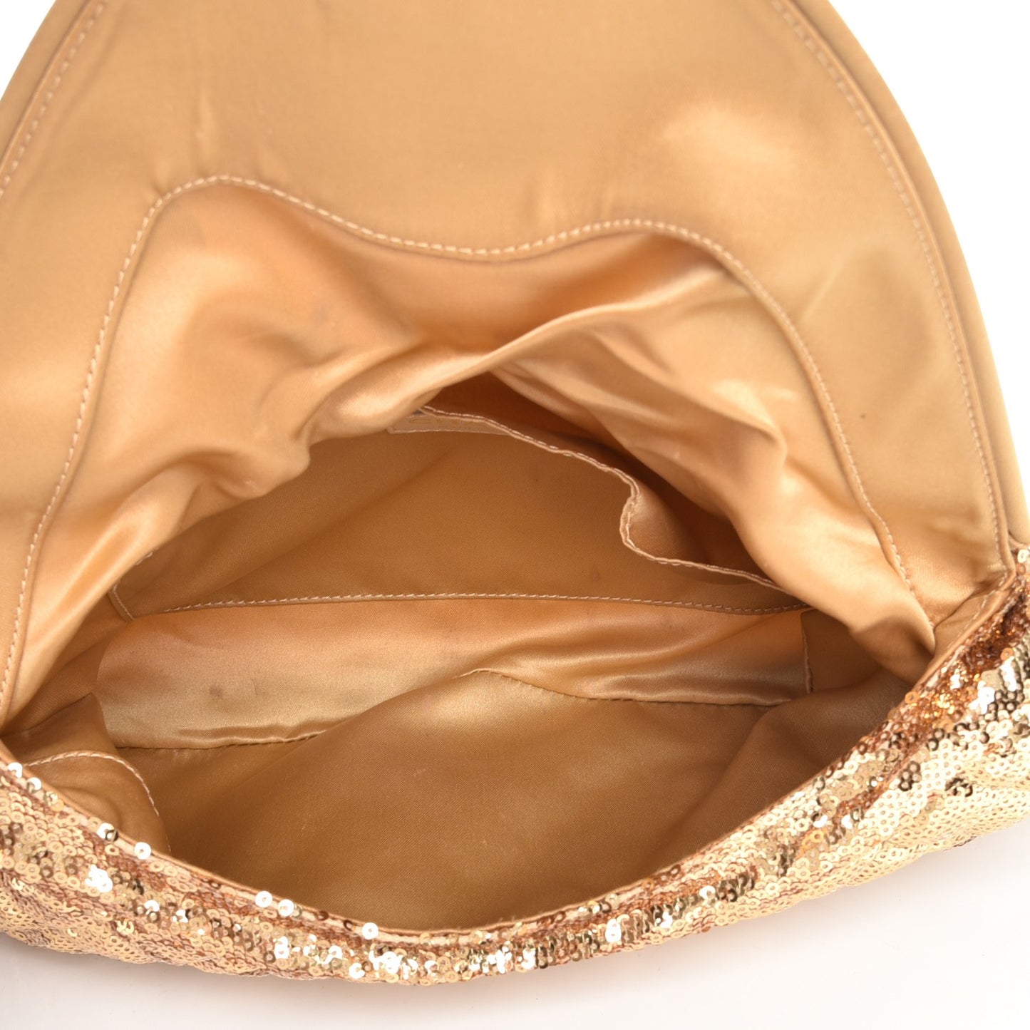 Sequin Paillette Quilted Flap Clutch Gold