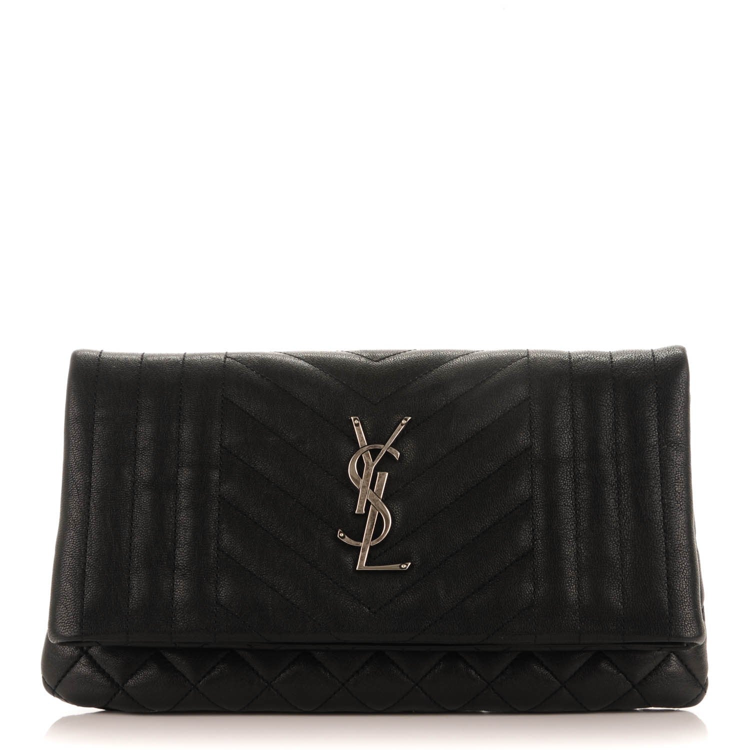Saint Laurent Calfskin Tri-quilt Monogram West Hollywood Clutch Black 1 of 7