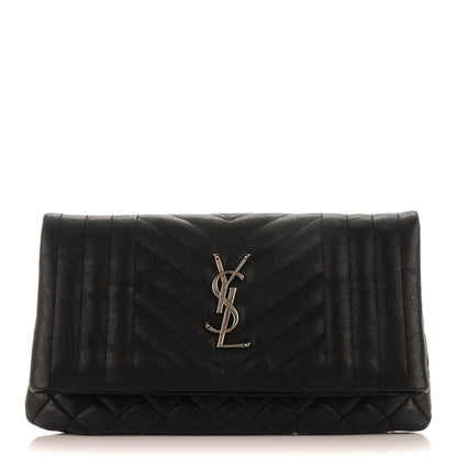 Saint Laurent Calfskin Tri-quilt Monogram West Hollywood Clutch Black 1 of 7
