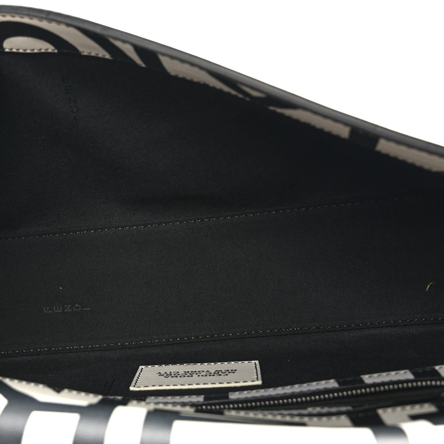 X MARC JACOBS Vitello Seta Logo Print Baguette White Black