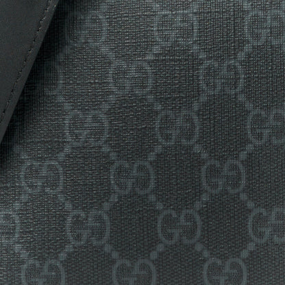 Gucci GG Supreme Monogram Web Small Flat Messenger Bag Black Grey 9 of 11