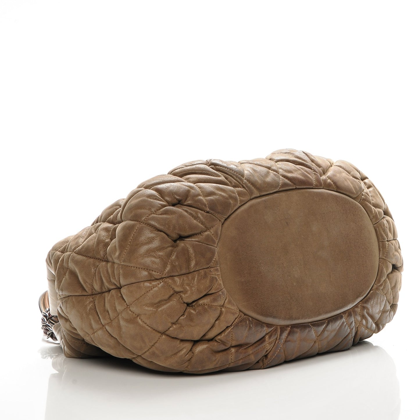 Iridescent Calfskin Quilted Large In The Mix Tote Khaki