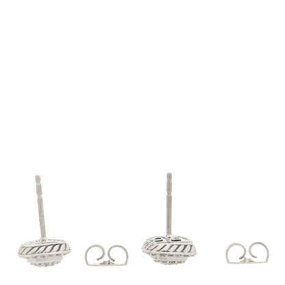 David Yurman Sterling Silver Diamond 5mm Pave Albion Earrings 3 of 4