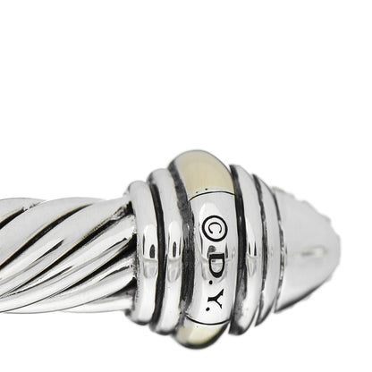 David Yurman Sterling Silver 14K Yellow Gold Diamond 5mm Cable Classics Bracelet 4 of 5