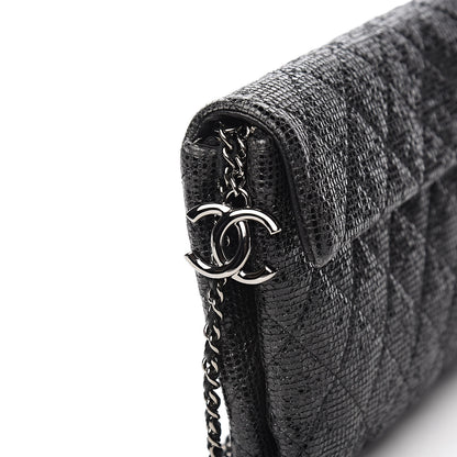 Chanel Iridescent Vinyl Quilted Clutch With Chain Black 10 of 10