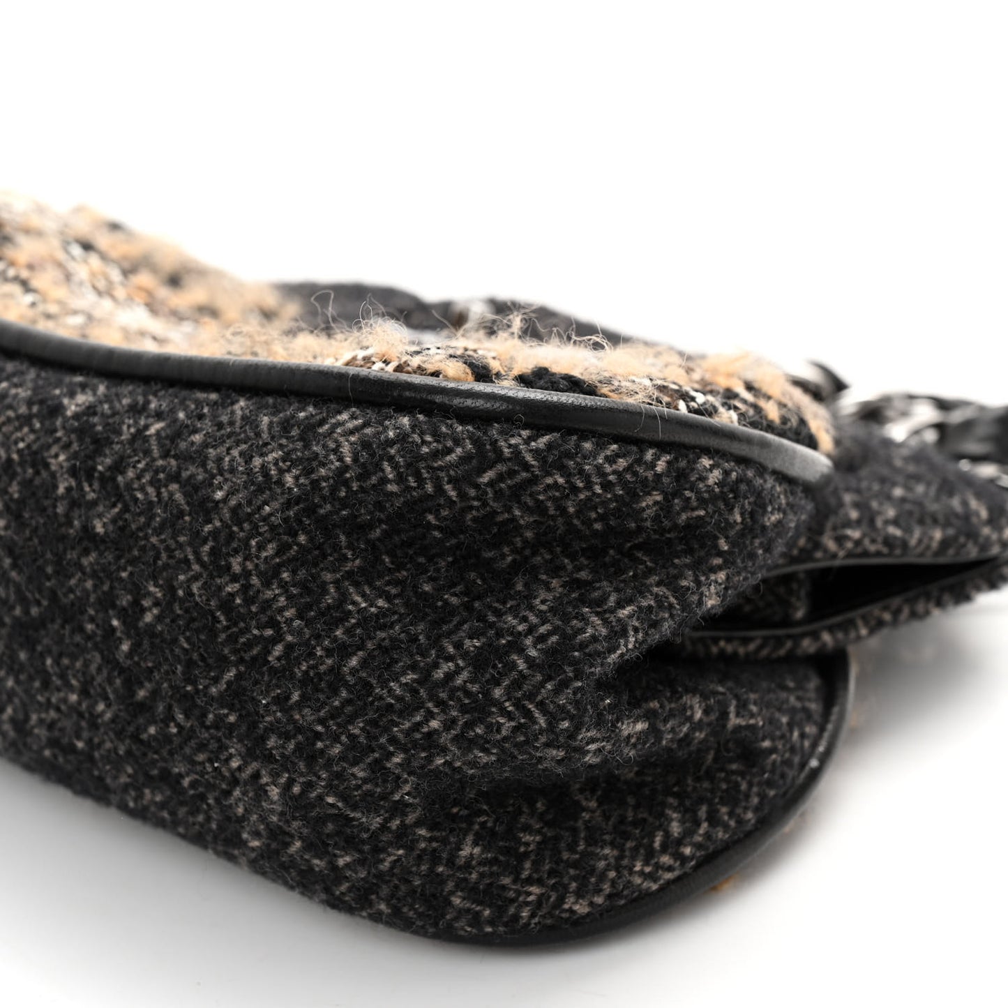 Wool Tweed Frame Bag Grey Multicolor
