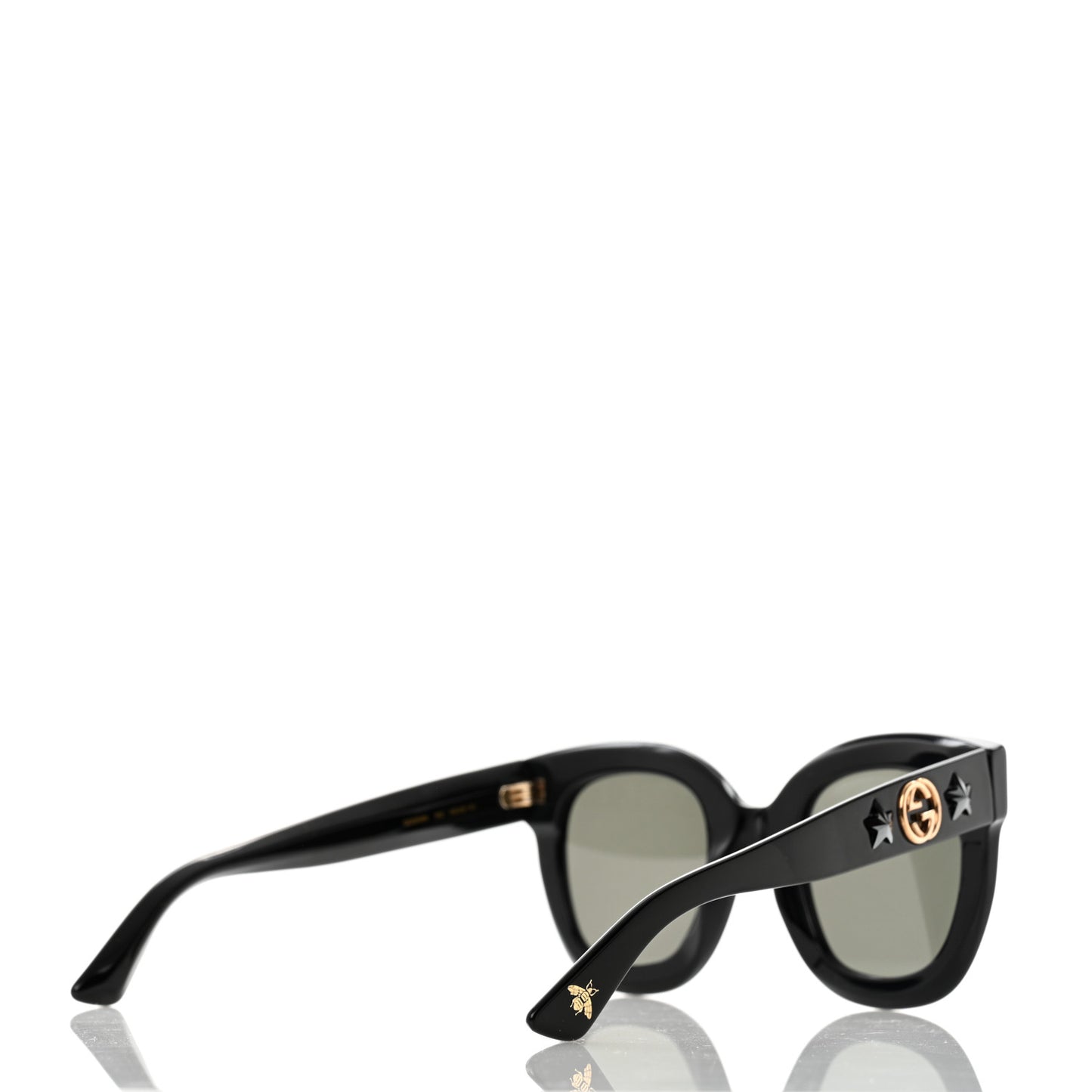 Acetate Crystal Star Round Frame Sunglasses GG0208S Black