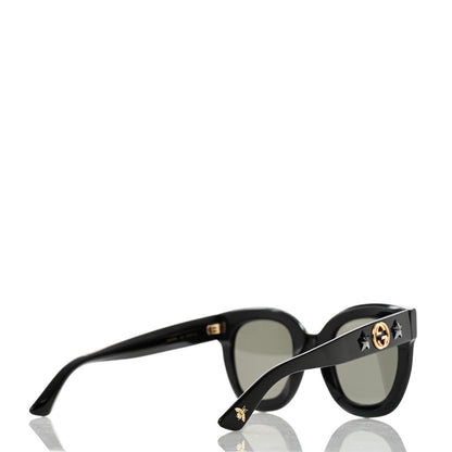 Gucci Acetate Crystal Star Round Frame Sunglasses GG0208S Black 4 of 10