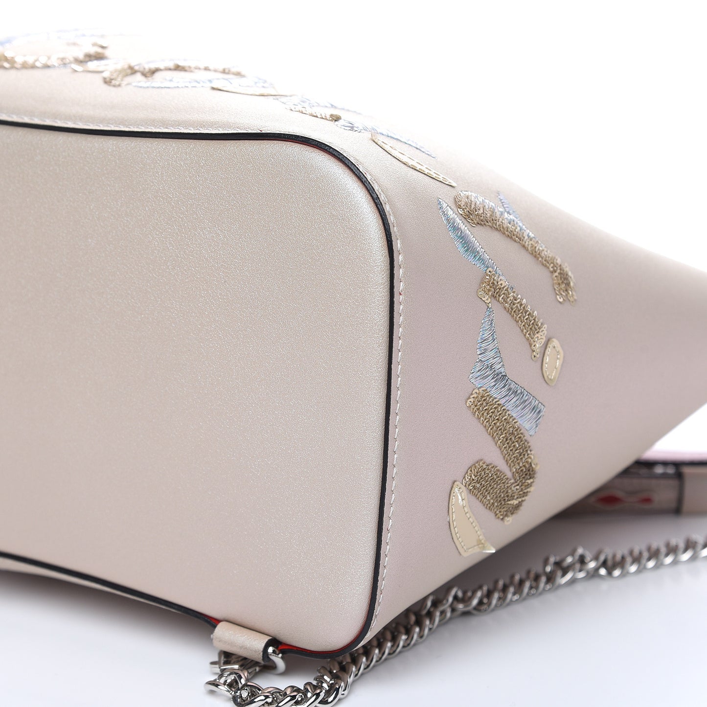 Calfskin Paris Marie Jane Logo Backpack Nude Platine