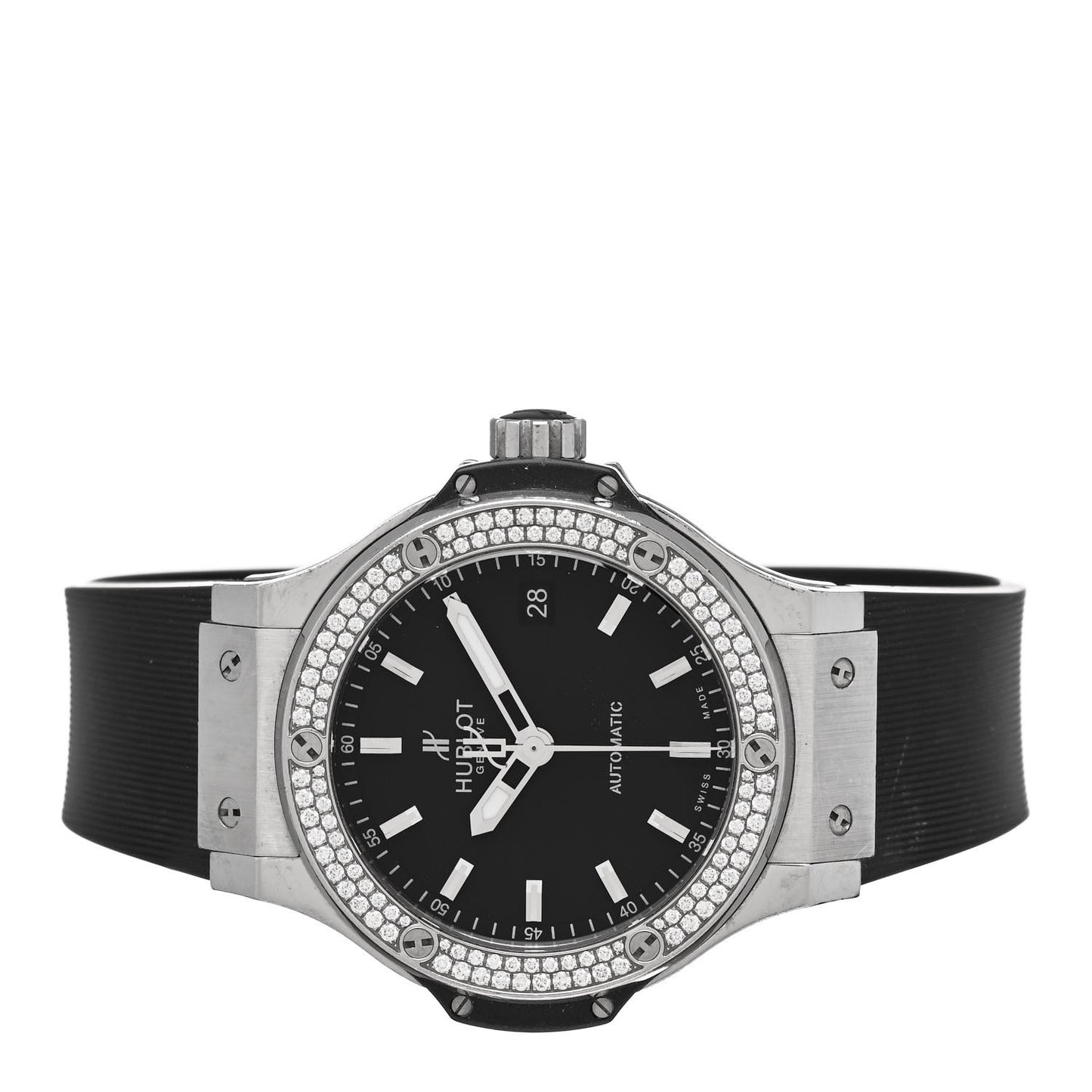 Stainless Steel Rubber Diamond Pave Bezel 38mm Big Bang Automatic Watch Black 365.SX.1170.LR.1104