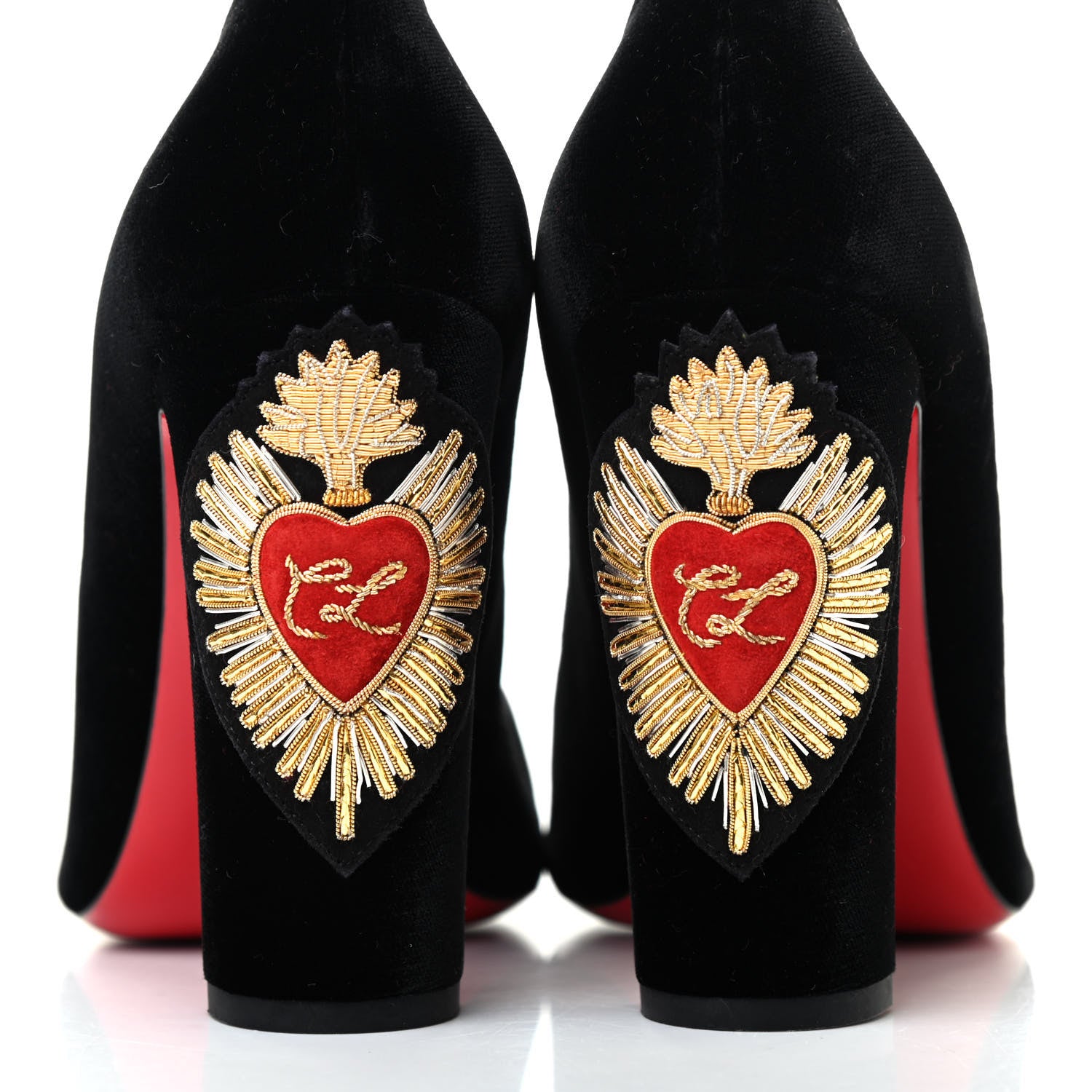 Christian Louboutin Velvet Cadrilla Corazon 100 Pumps 39.5 Black 8 of 8