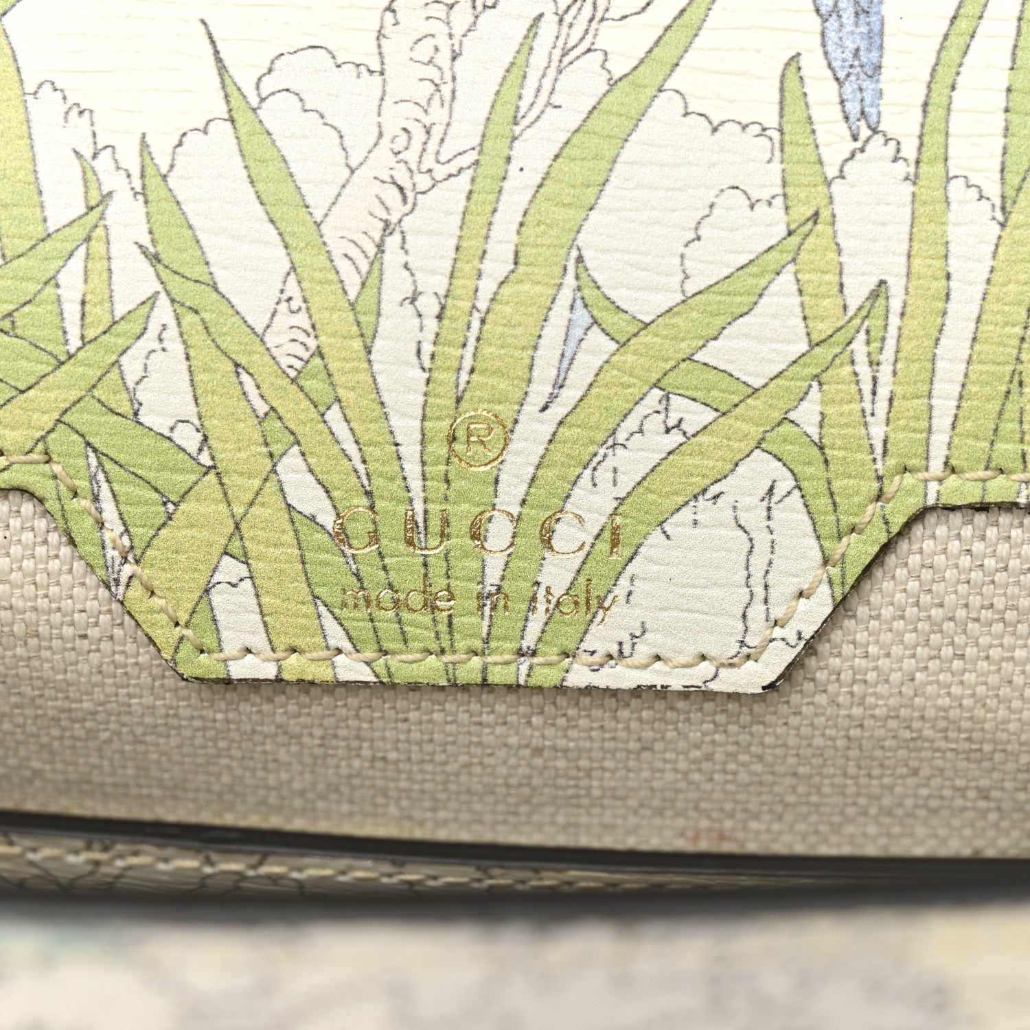 Gucci New Shangai Calfskin Tiger Savanah Web Mini Horsebit 1955 Shoulder Bag Chalky White Multicolor 6 of 11