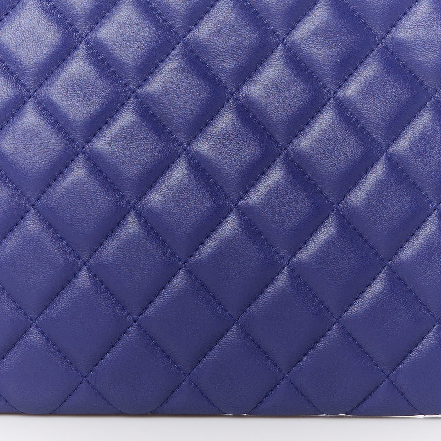 Lambskin Quilted Medium Cosmetic Case Purple