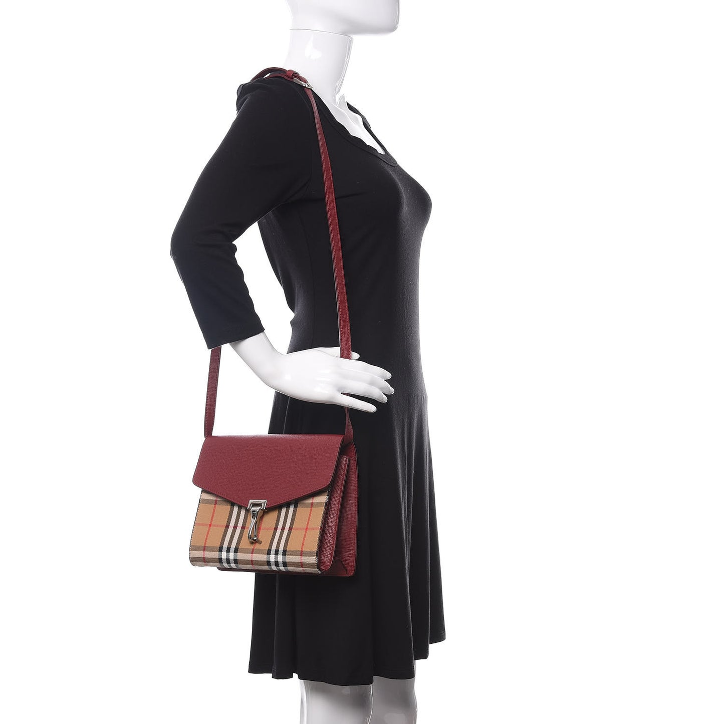 Derby Calfskin House Check Mini Macken Crossbody Bag Russet Red