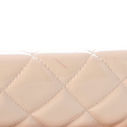 Chanel Patent Quilted Clutch with Chain Flap Beige 10 of 10