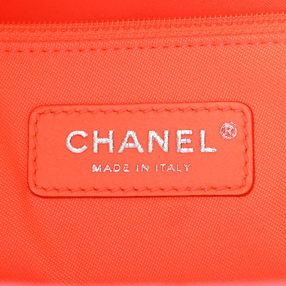 Chanel Mixed Fibers Calfskin Medium Deauville Tote Pink Orange 6 of 10