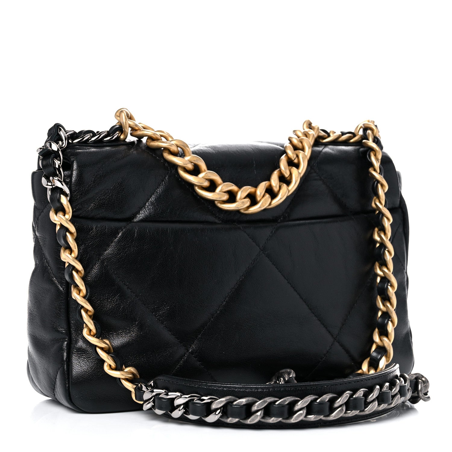 Chanel Goatskin Quilted Medium Chanel 19 Flap Black 3 of 13