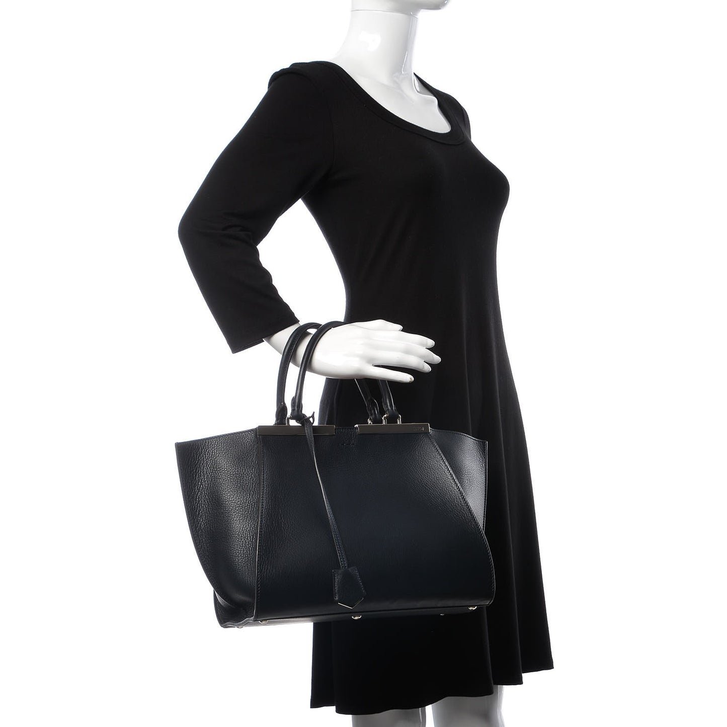 Vitello Dolce Marmol Shiny Nappa Petite 3Jours Tote Blue Notte