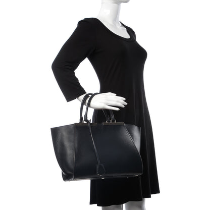 Fendi Vitello Dolce Marmol Shiny Nappa Petite 3Jours Tote Blue Notte 2 of 13