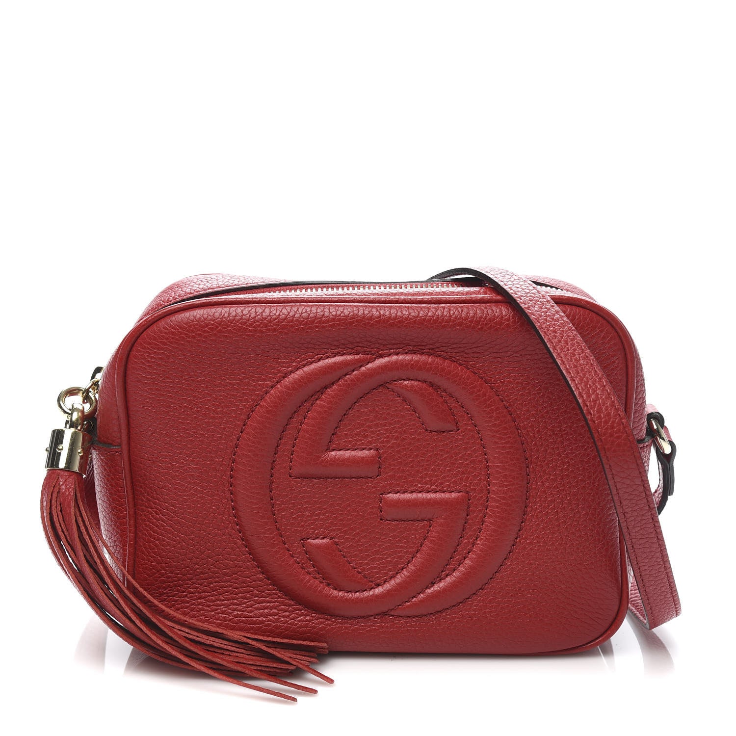 Gucci Pebbled Calfskin Small Soho Disco Bag Vibrant Red 1 of 11