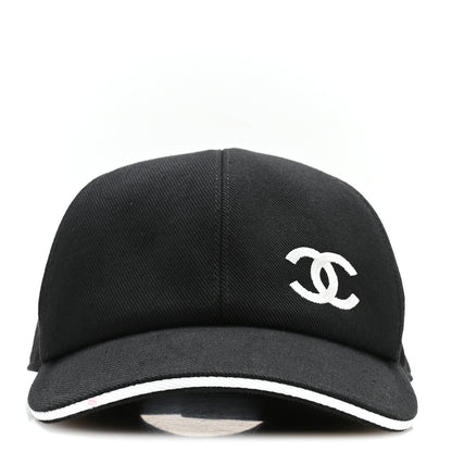 Chanel Cotton CC Cap Hat Black White 3 of 9
