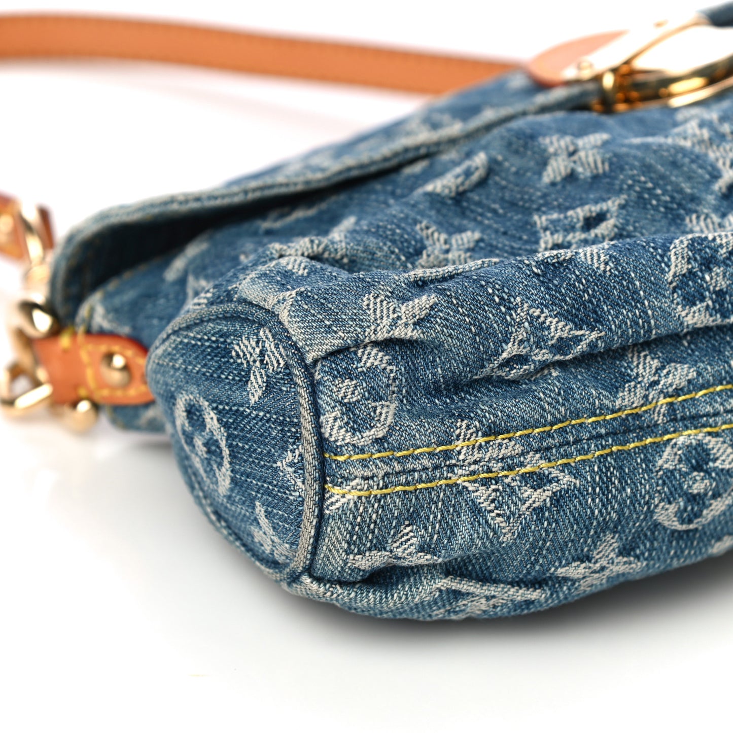 Monogram Denim Mini Pleaty Blue