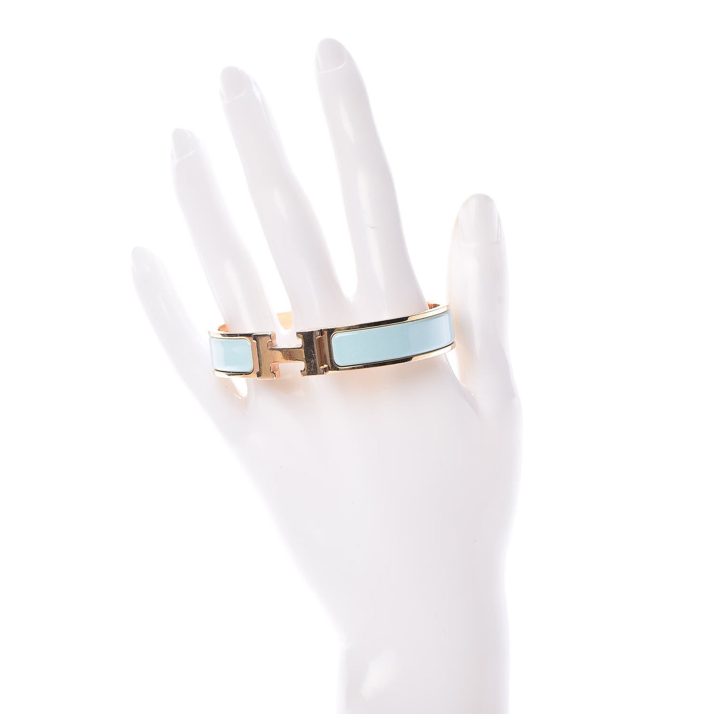 Enamel Narrow Clic Clac H Bracelet GM Bleu Glacier