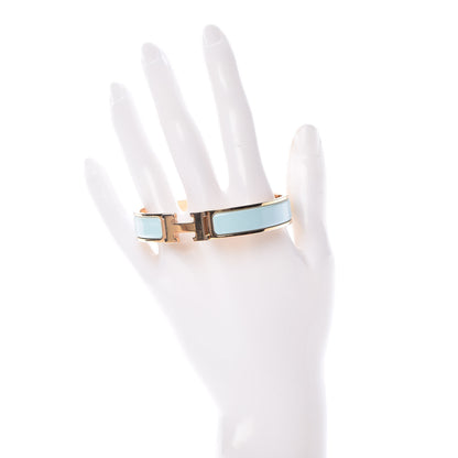 Hermes Enamel Narrow Clic Clac H Bracelet GM Bleu Glacier 2 of 7