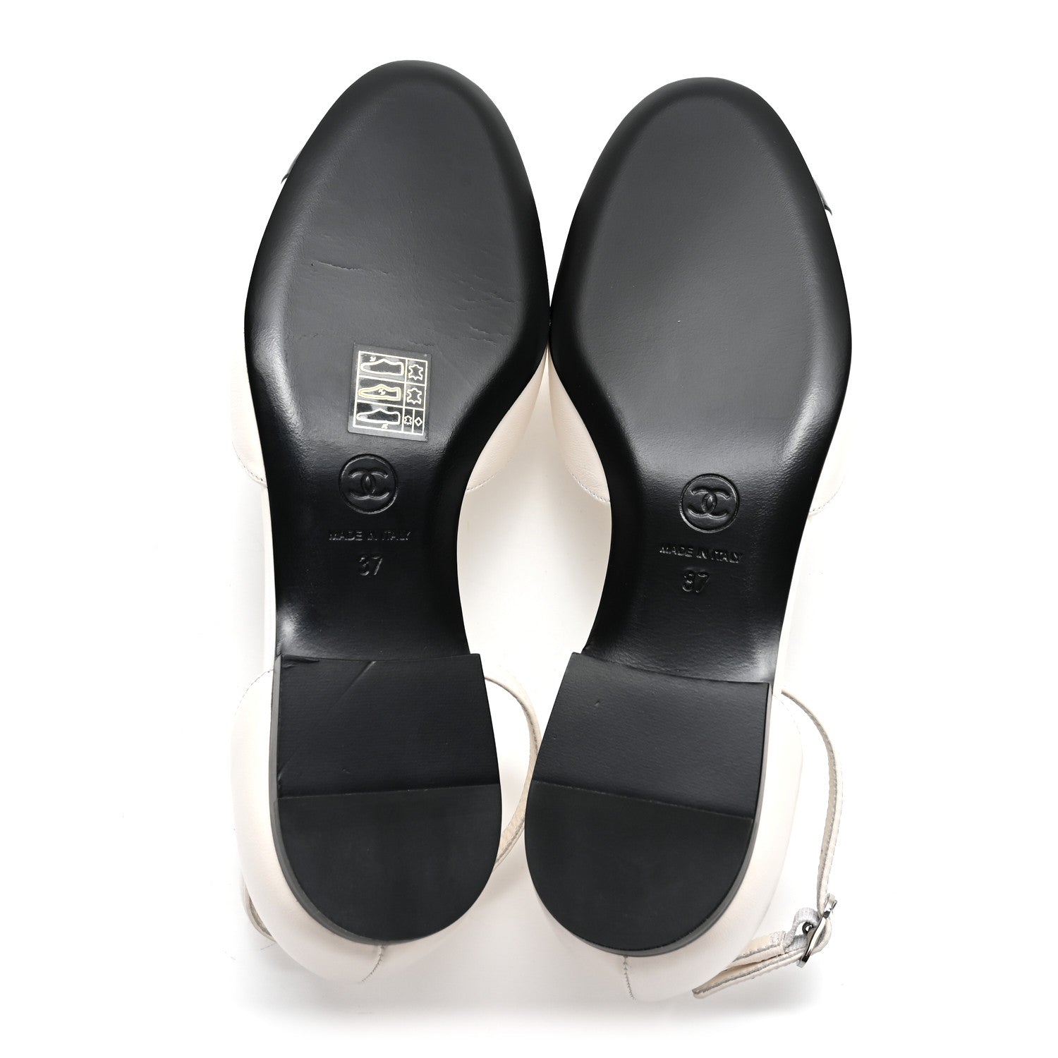 Chanel Lambskin Patent Calfskin Cap Toe Camellia Mary Jane Flats 37 White Black 6 of 10
