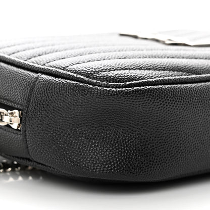 Saint Laurent Grain De Poudre Matelasse Monogram Mini Lou Camera Bag Black 9 of 13
