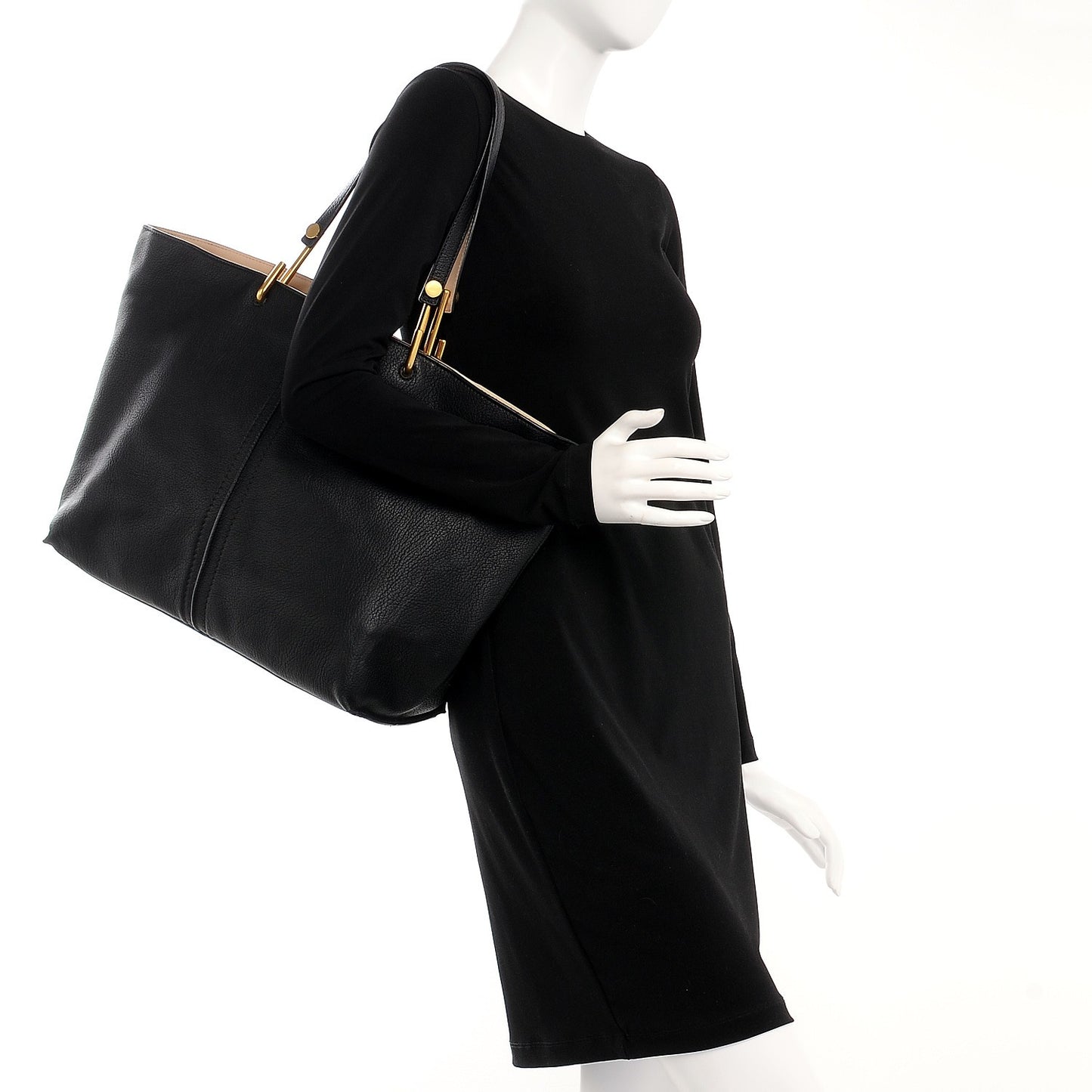 Grained Lambskin Large Keri Tote Black