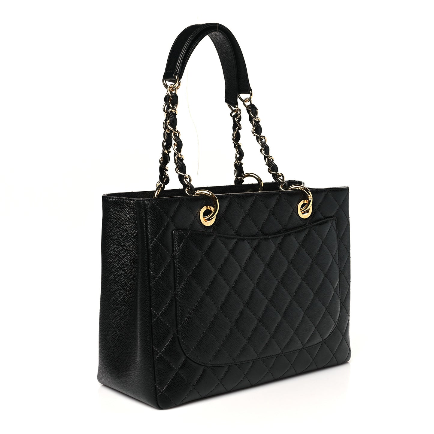 Caviar Quilted Grand Shopping Tote GST Black