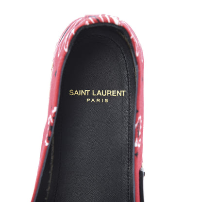 Saint Laurent Bandana Print Canvas Espadrilles 36.5 Red 7 of 9