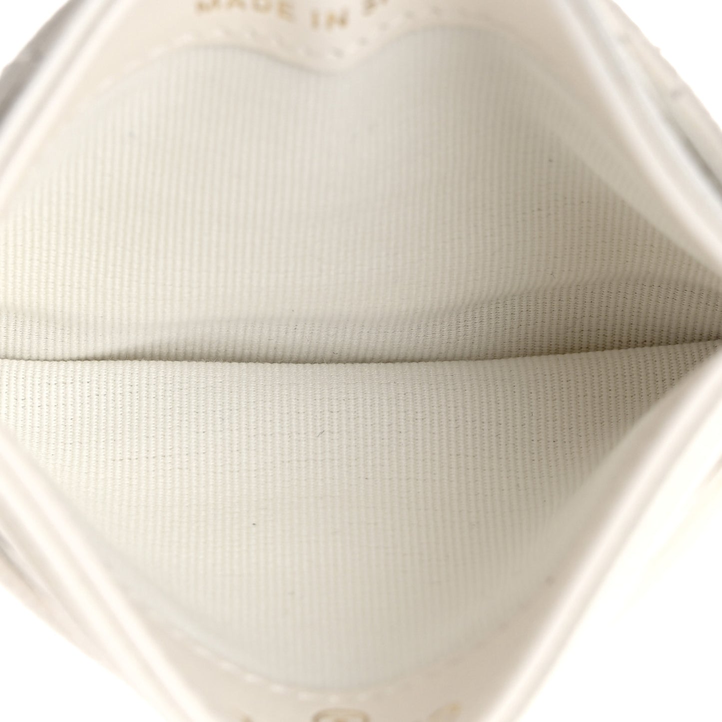 Caviar Quilted Crystal CC Card Holder White