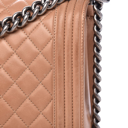 Chanel Lambskin Quilted Large Boy Flap Dark Beige 12 of 22