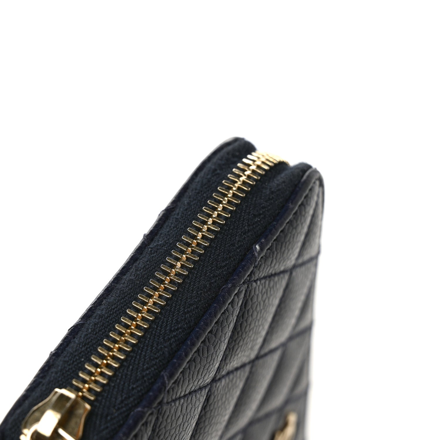 Chanel Caviar Quilted Large Gusset Zip Around Wallet Navy 9 of 10