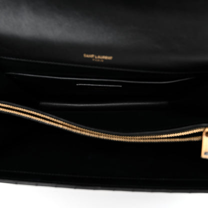 Saint Laurent Calfskin Matelasse Victoire Chain Wallet Black 5 of 9