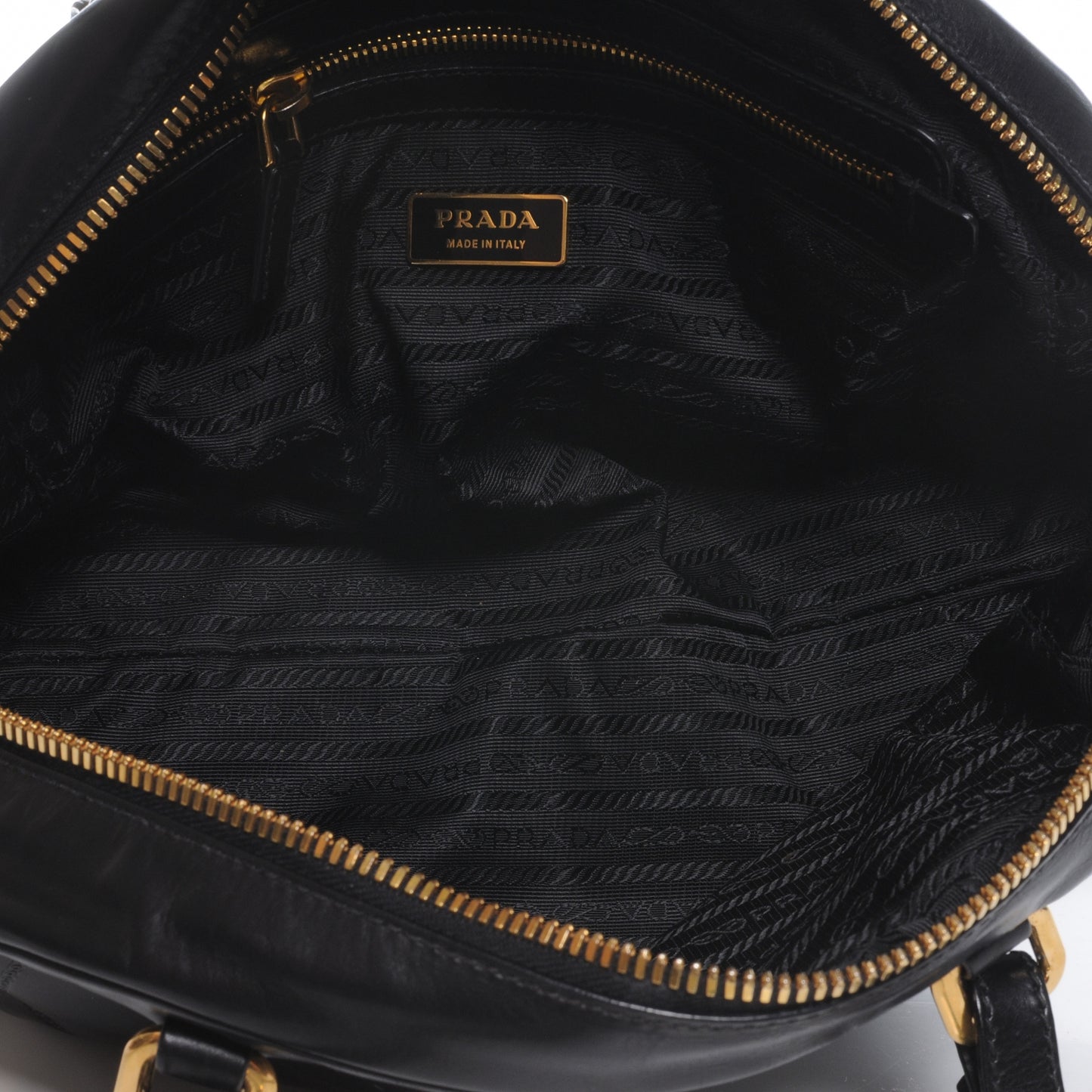 Leather Logo Bowling Bag Black