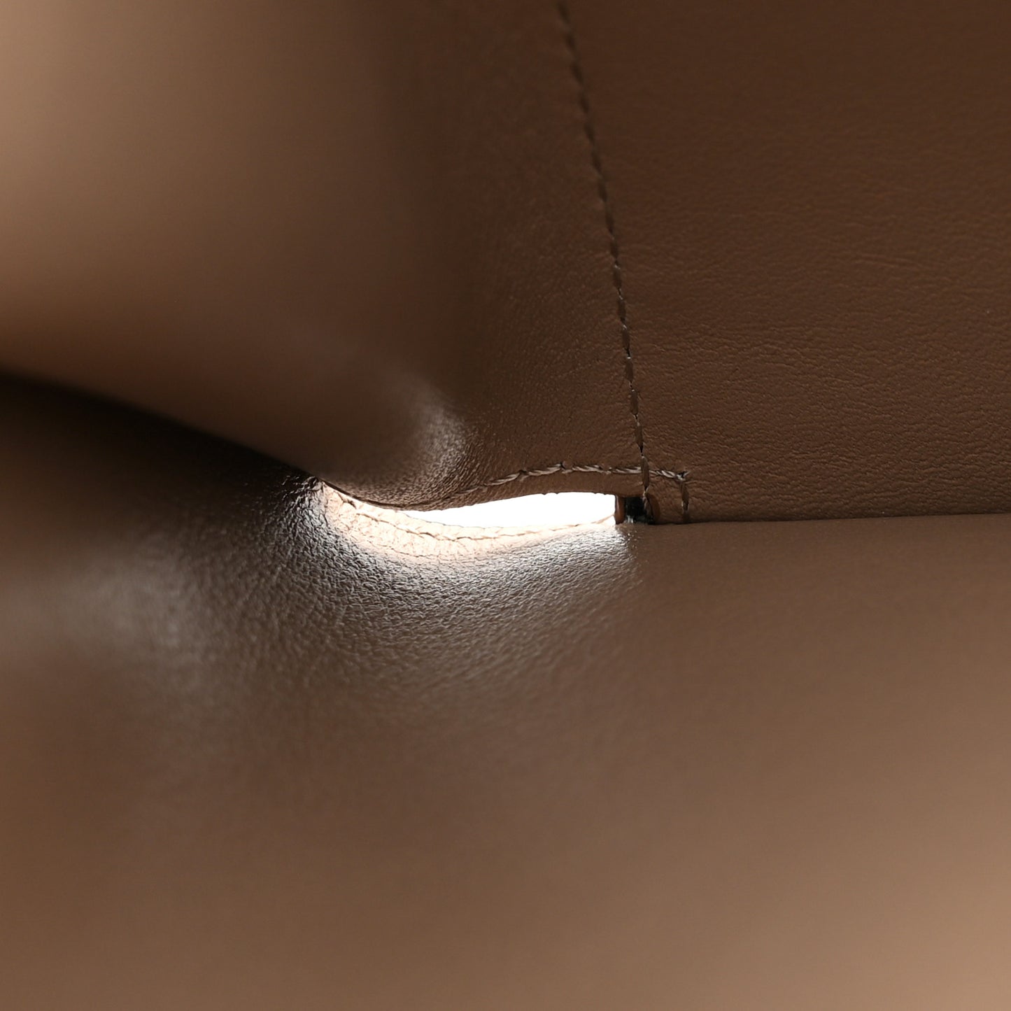 Grained Calfskin Anagram Trifold Wallet Taupe