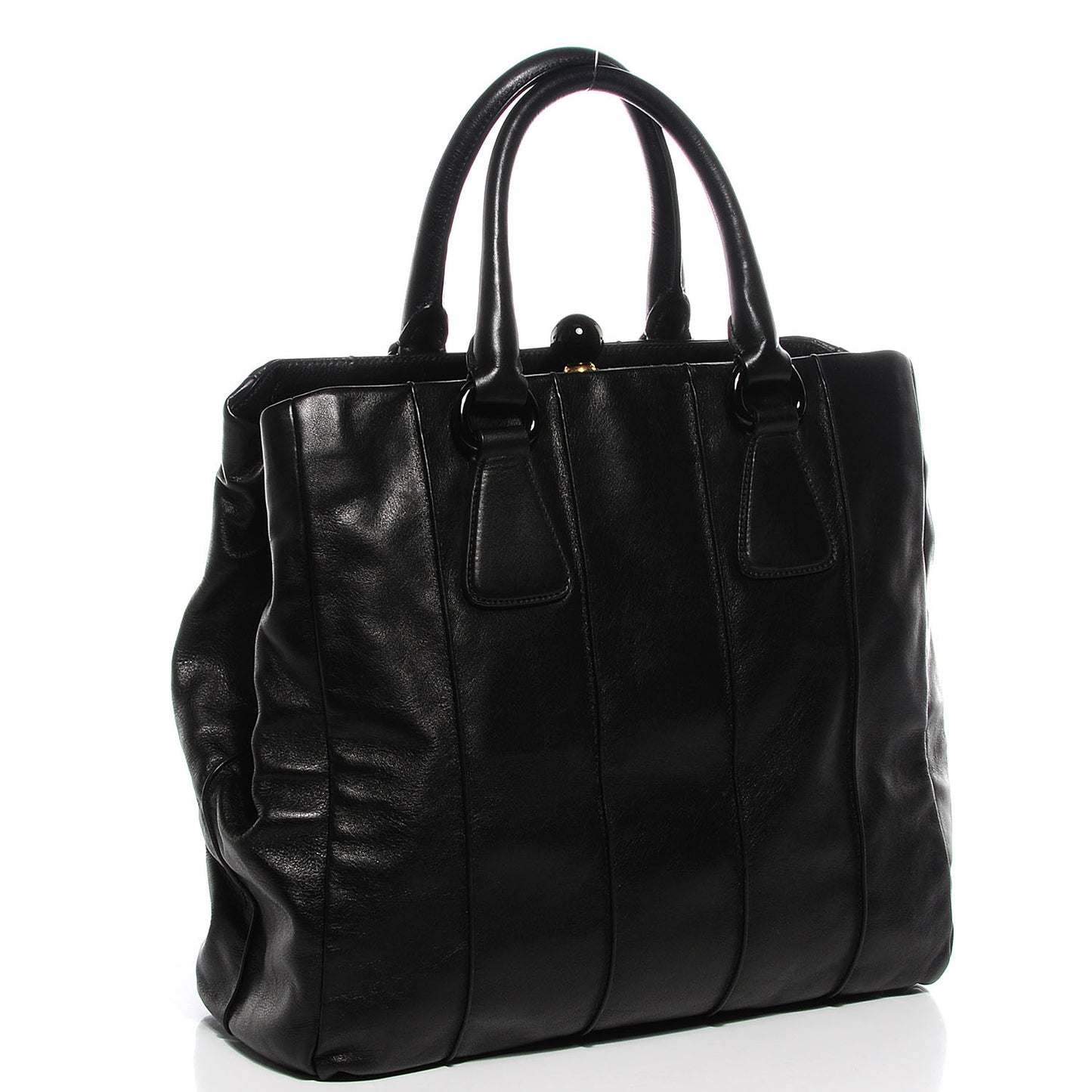 Soft Calf Frame Tote Nero Black