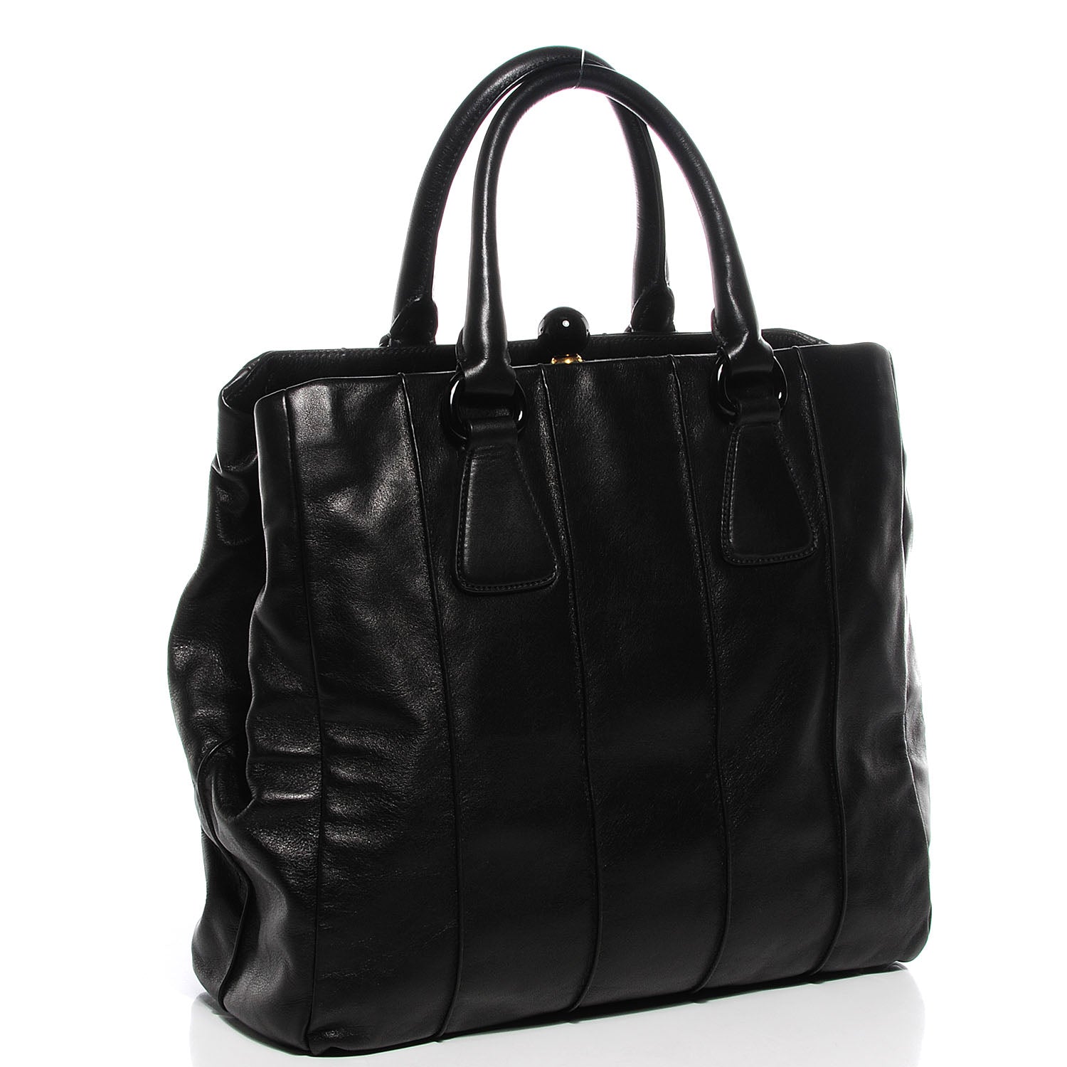 Prada Soft Calf Frame Tote Nero Black 3 of 11