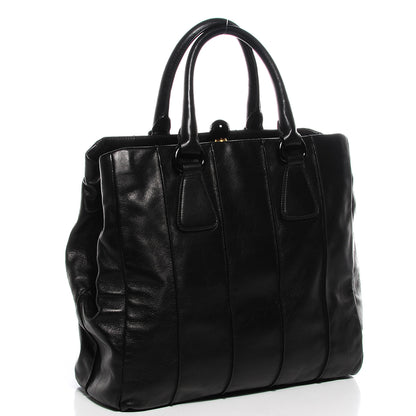 Prada Soft Calf Frame Tote Nero Black 3 of 11