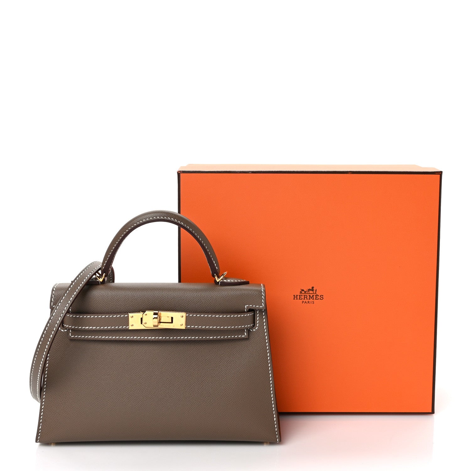Hermes Epsom Mini Kelly Sellier 20 Etoupe 9 of 9