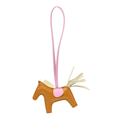 Hermes Milo Lambskin Grigri Rodeo Horse Bag Charm PM Sesame Mauve Sylvestre Craie 1 of 5