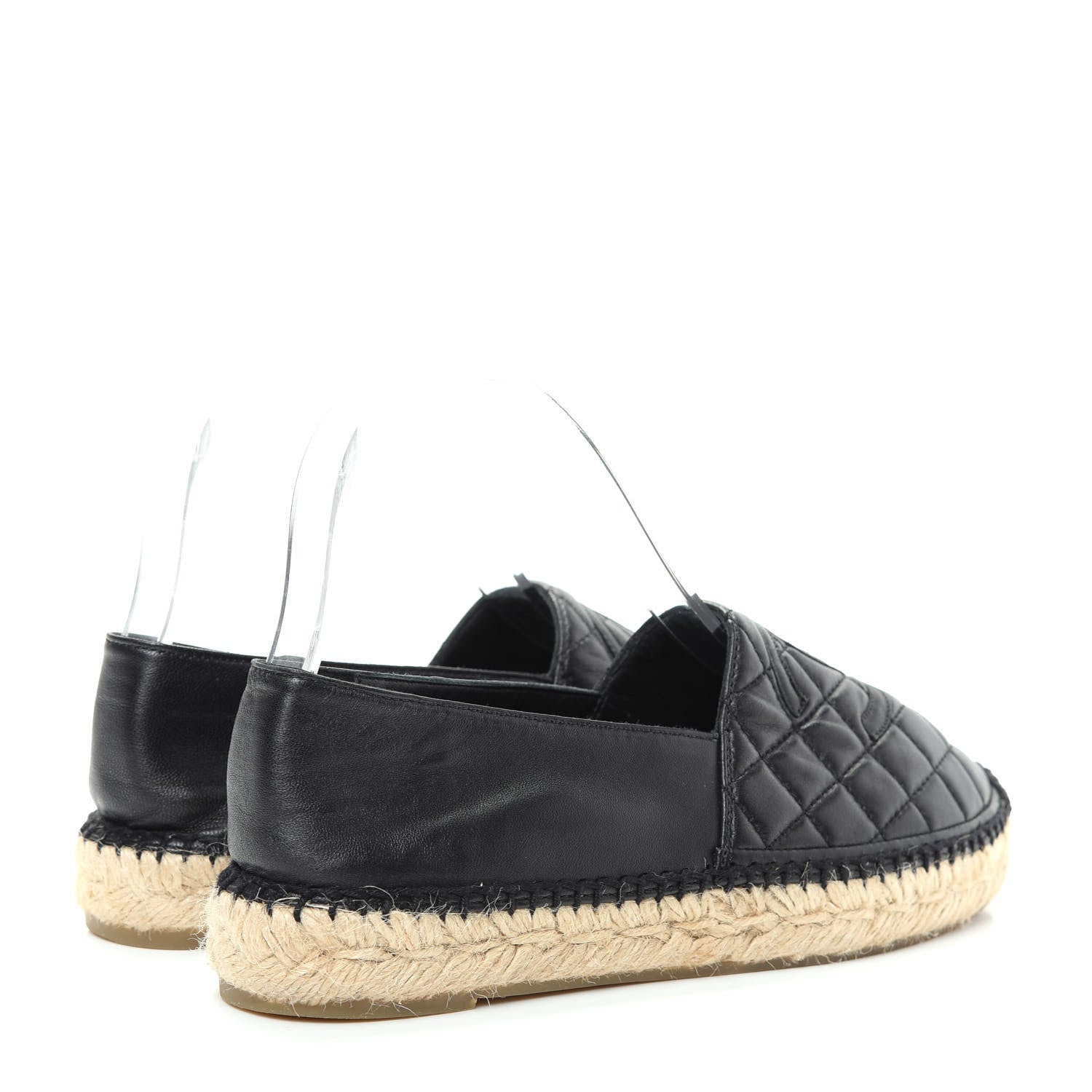Chanel Lambskin Quilted CC Espadrilles 38 Black 4 of 10