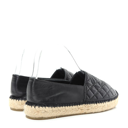 Chanel Lambskin Quilted CC Espadrilles 38 Black 4 of 10
