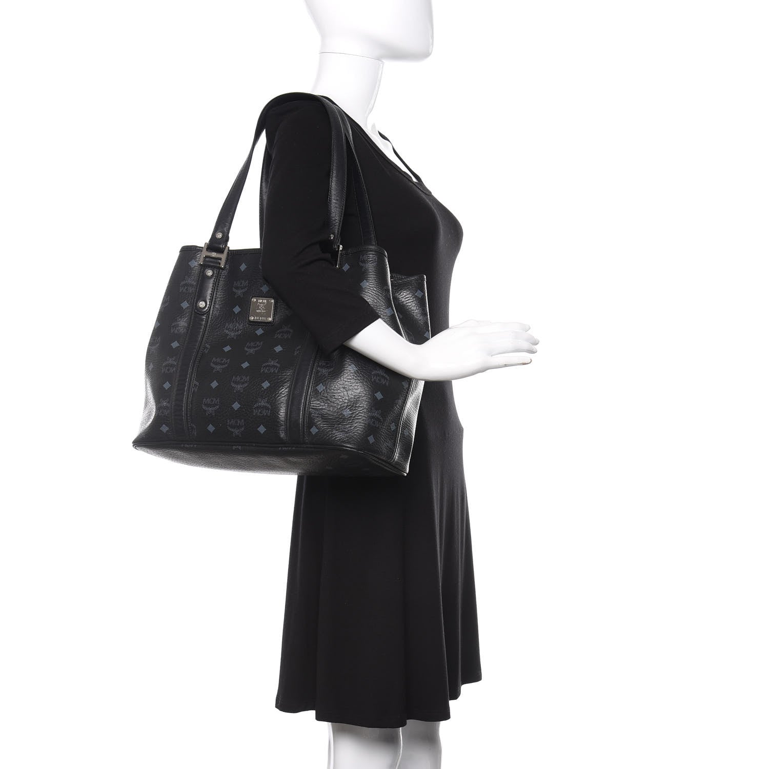 MCM Visetos Shopping Tote Black 2 of 13