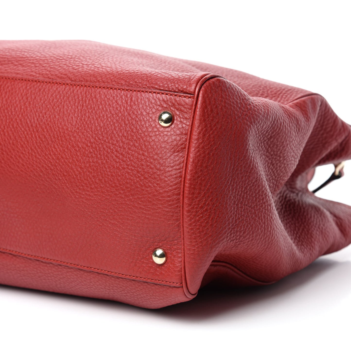 Calfskin Large Bamboo Shopper Tote Red