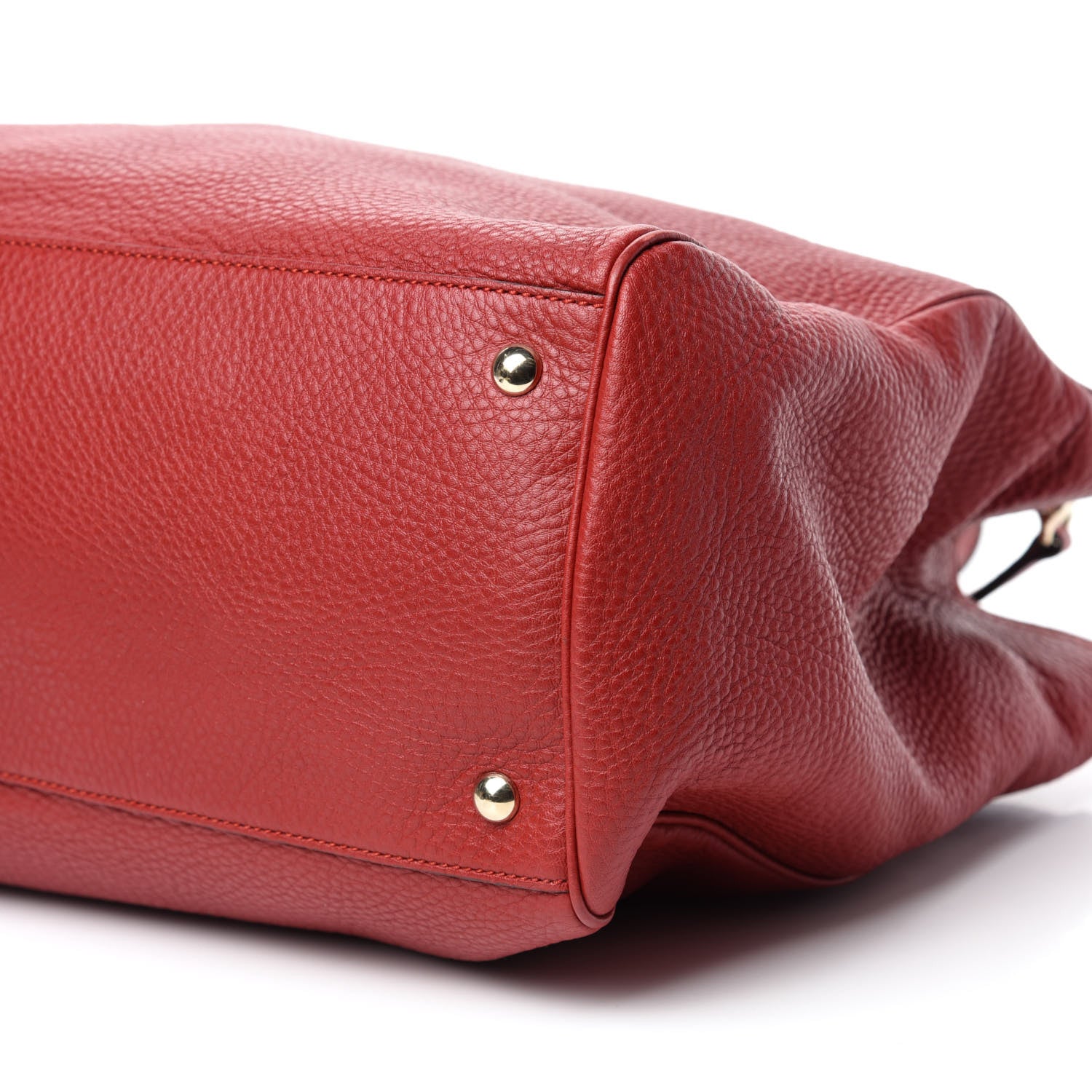 Gucci Calfskin Large Bamboo Shopper Tote Red 7 of 10