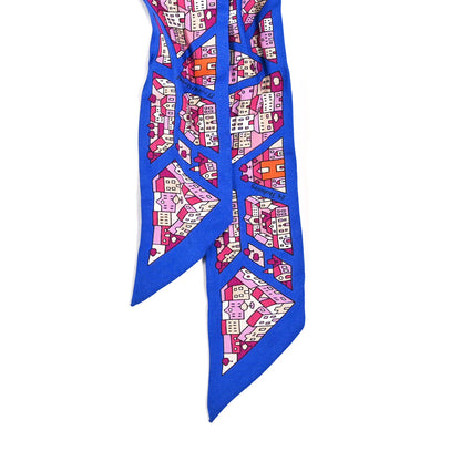 Hermes Bleu Rive Droite Rive Gauche Printed Silk Twilly 2 of 3